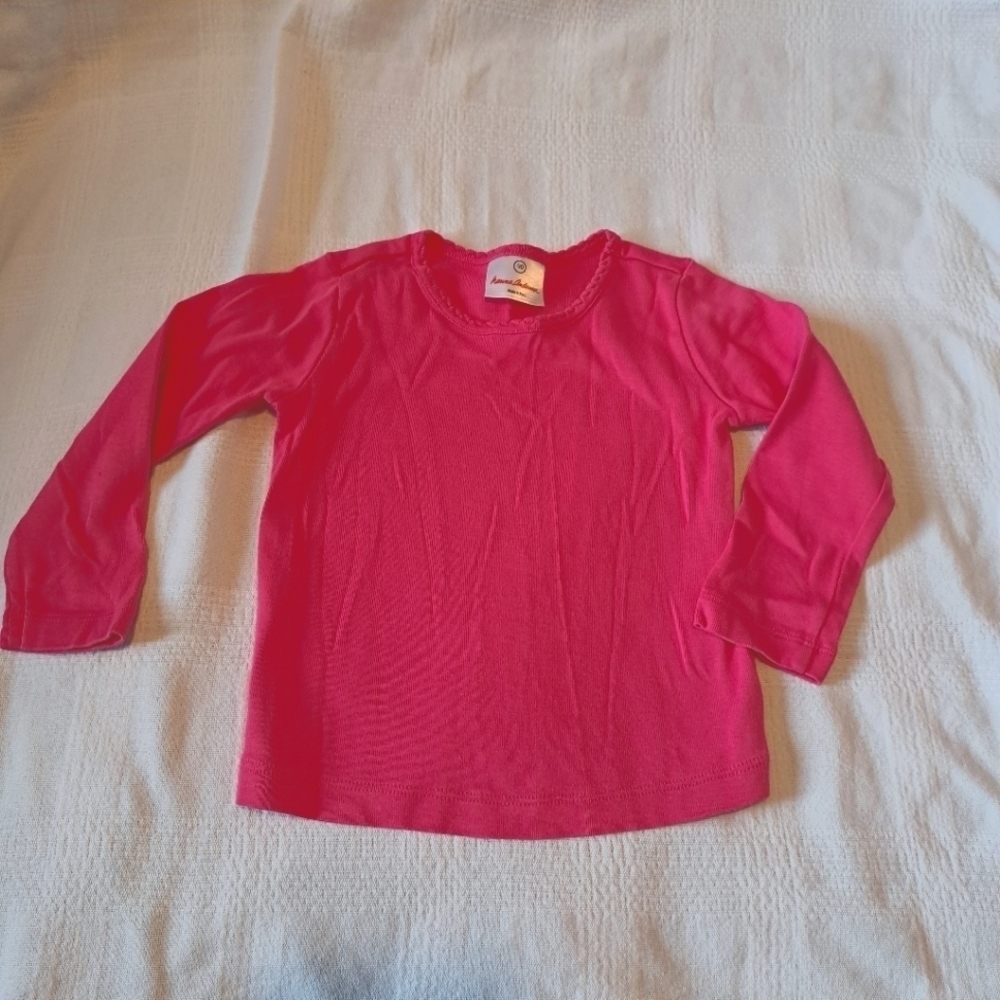 Hanna Andersson girls size 90 or 3T pink long sleeve shirt, vguc